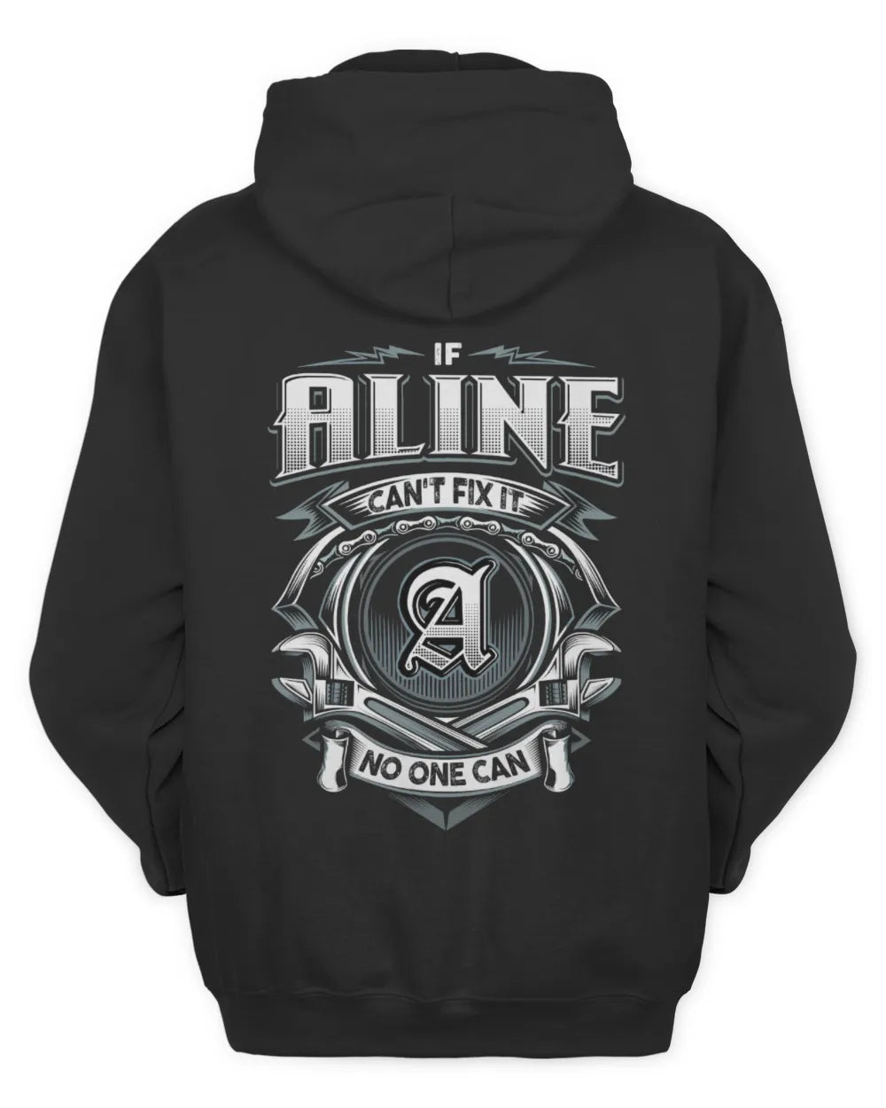 ALINE AP81-K4-626 - Personalized Ahmed Quote Apparel “If Ahmed Can't Fix It, No One Can” - Unisex Hoodie - Black