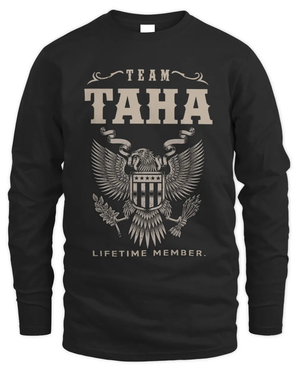 TAHA TP06-K82 – Personalized Classic Style Apparel “Team NAME Lifetime Member” - Men's Long Sleeved T-Shirt - Black