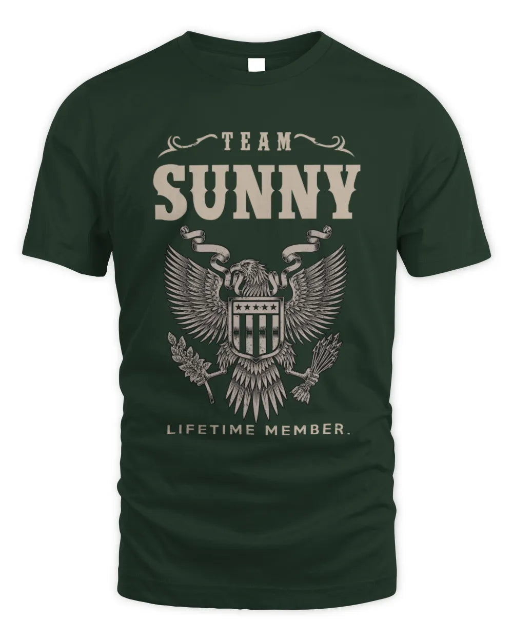 SUNNY TP06-K82 – Personalized Classic Style Apparel “Team NAME Lifetime Member” - Unisex Standard T-Shirt - Forest Green