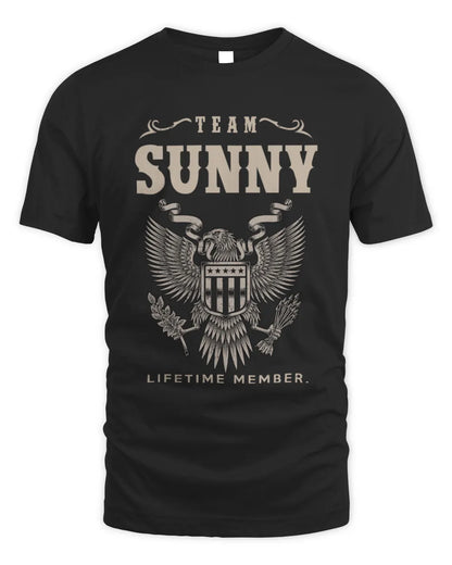 SUNNY TP06-K82 – Personalized Classic Style Apparel “Team NAME Lifetime Member” - Unisex Standard T-Shirt - Black