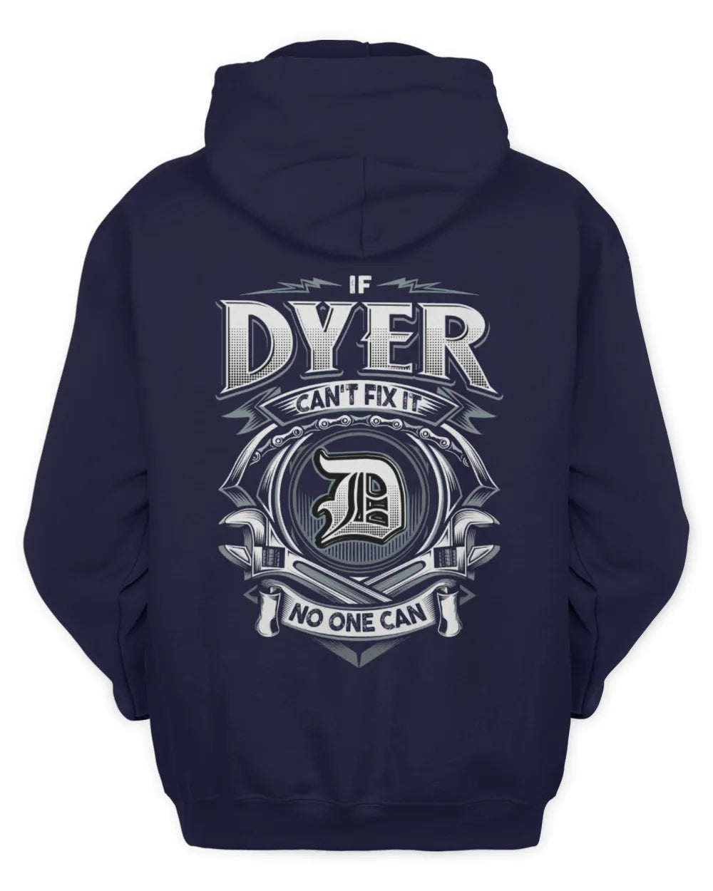 DYER AP81-K4-626 - Personalized Ahmed Quote Apparel “If Ahmed Can't Fix It, No One Can” - Unisex Hoodie - Navy