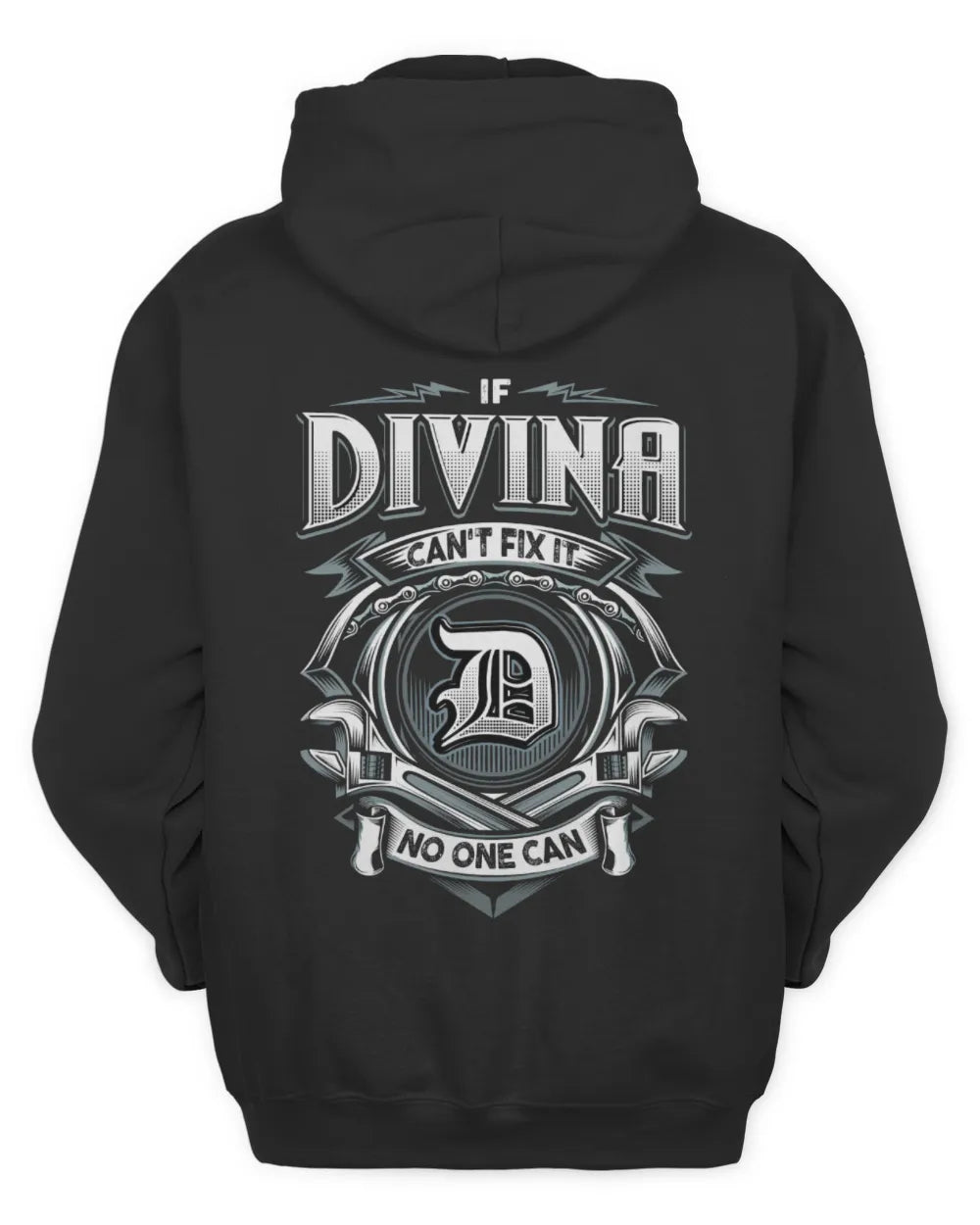 DIVINA AP81-K4-626 - Personalized Ahmed Quote Apparel “If Ahmed Can't Fix It, No One Can” - Unisex Hoodie - Black