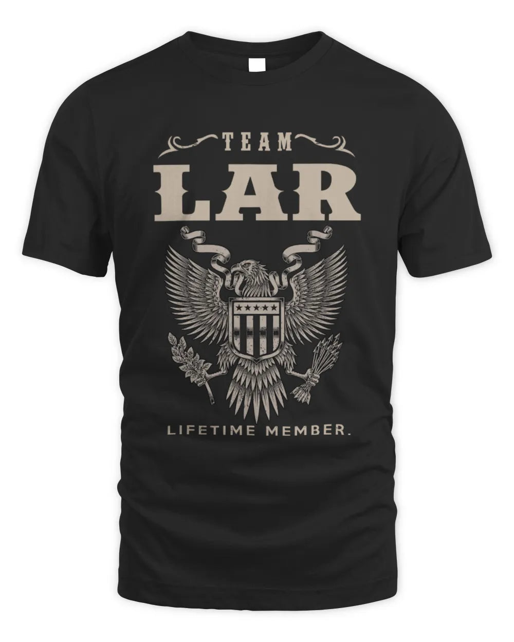 LAR TP06-K82 – Personalized Classic Style Apparel “Team NAME Lifetime Member” - Unisex Standard T-Shirt - Black