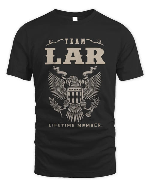 LAR TP06-K82 – Personalized Classic Style Apparel “Team NAME Lifetime Member” - Unisex Standard T-Shirt - Black