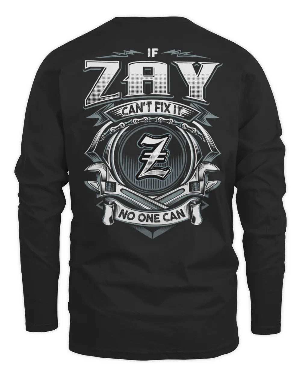 ZAY AP81-K4-626 - Personalized Ahmed Quote Apparel “If Ahmed Can't Fix It, No One Can” - Men's Long Sleeved T-Shirt - Black