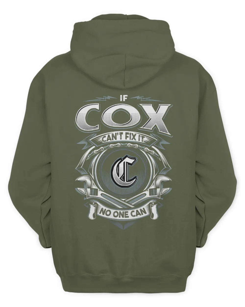 COX AP81-K4-626 - Personalized Ahmed Quote Apparel “If Ahmed Can't Fix It, No One Can” - Unisex Hoodie - Military Green