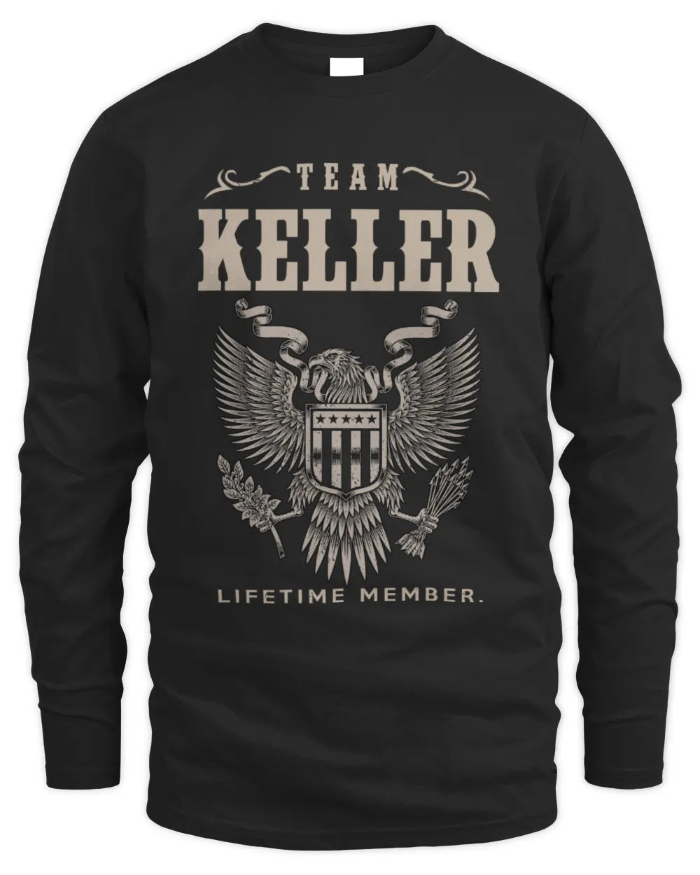 KELLER TP06-K82 – Personalized Classic Style Apparel “Team NAME Lifetime Member” - Men's Long Sleeved T-Shirt - Black