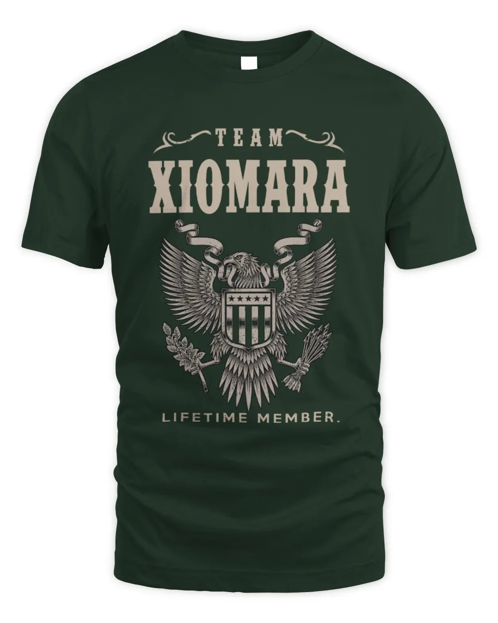 XIOMARA TP06-K82 – Personalized Classic Style Apparel “Team NAME Lifetime Member” - Unisex Standard T-Shirt - Forest Green