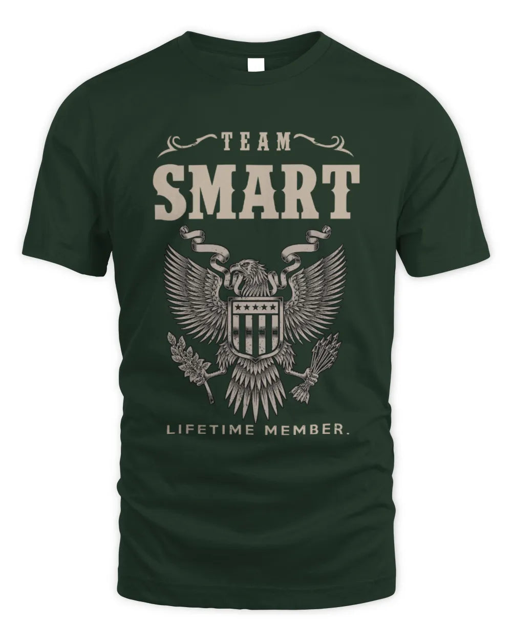 SMART TP06-K82 – Personalized Classic Style Apparel “Team NAME Lifetime Member” - Unisex Standard T-Shirt - Forest Green