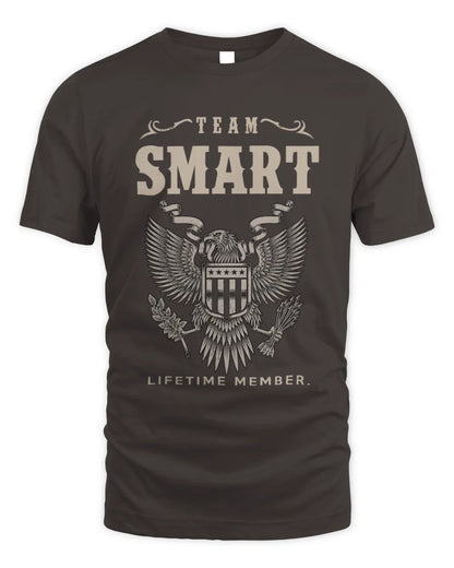 SMART TP06-K82 – Personalized Classic Style Apparel “Team NAME Lifetime Member” - Unisex Standard T-Shirt - Dark Chocolate