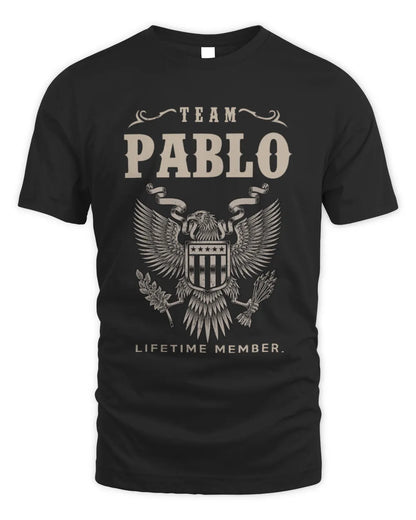 PABLO TP06-K82 – Personalized Classic Style Apparel “Team NAME Lifetime Member” - Unisex Standard T-Shirt - Black