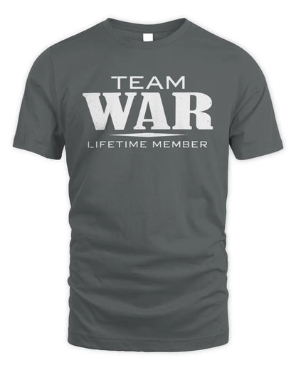 WAR BL62-K4-128 - Personalized “Team NAME Lifetime Member” - Unisex Standard T-Shirt - Charcoal