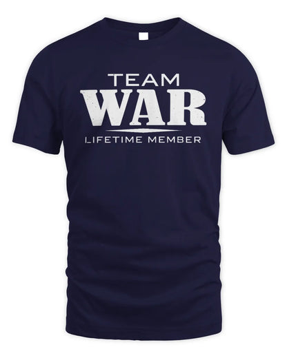 WAR BL62-K4-128 - Personalized “Team NAME Lifetime Member” - Unisex Standard T-Shirt - Navy
