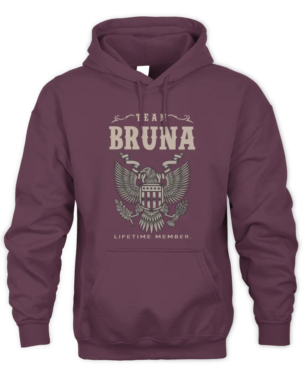 BRUNA TP06-K82 – Personalized Classic Style Apparel “Team NAME Lifetime Member” - Unisex Hoodie - Maroon