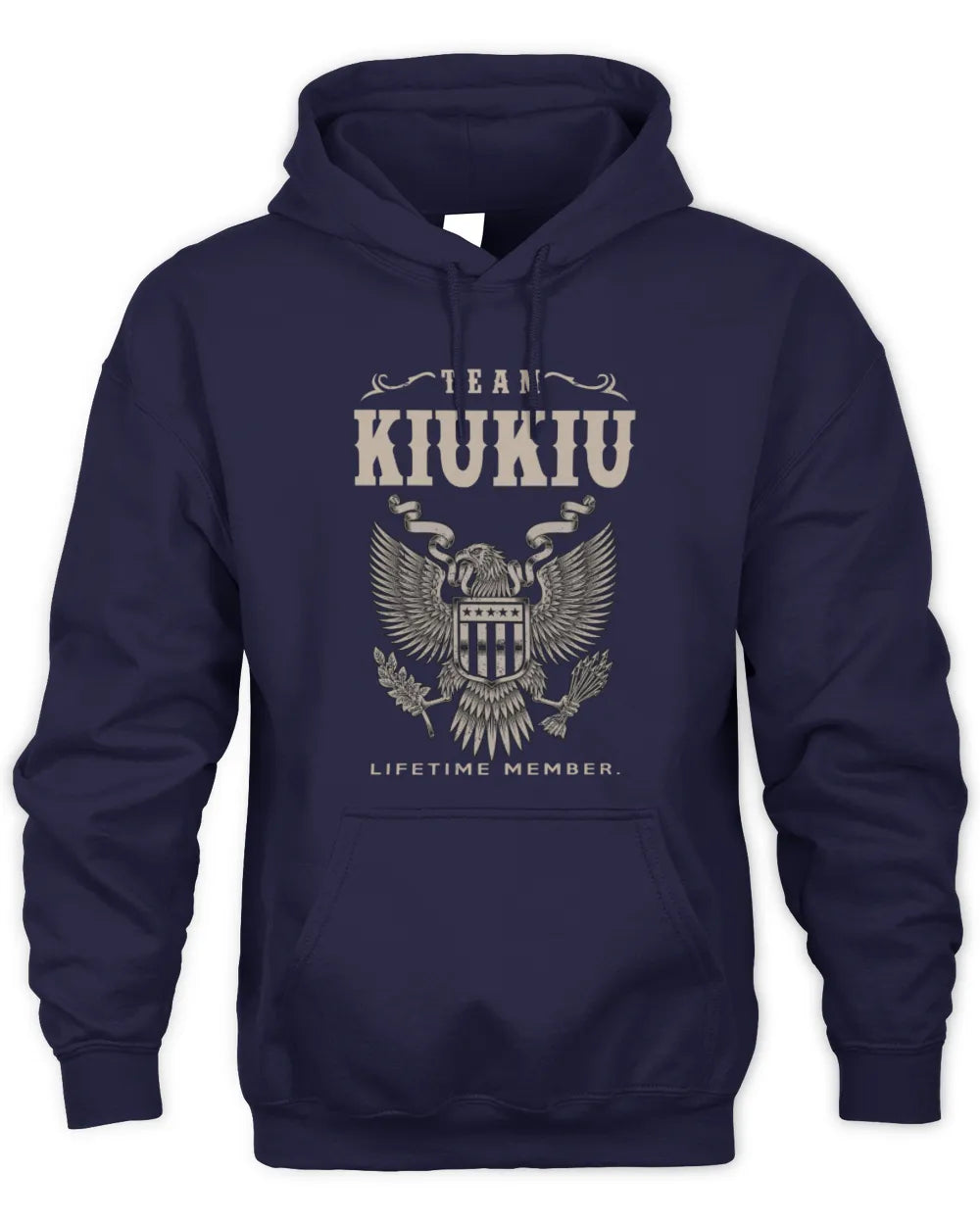 KIUKIU TP06-K82 – Personalized Classic Style Apparel “Team NAME Lifetime Member” - Unisex Hoodie - Navy