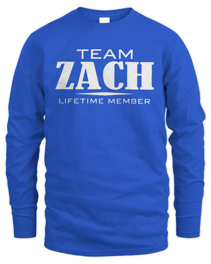 ZACH BL62-K4-128 - Personalized “Team NAME Lifetime Member” - Men's Long Sleeved T-Shirt - Royal