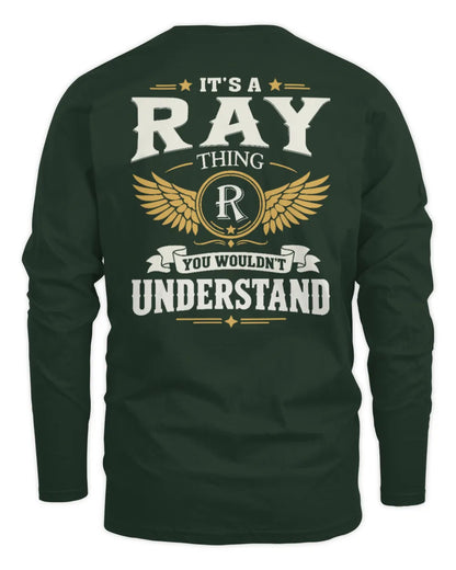 RAY KT06-M008 It’s a [NAME] Thing – You Wouldn’t Understand | Personalized Vintage T-Shirt - Men's Long Sleeved T-Shirt - Forest Green