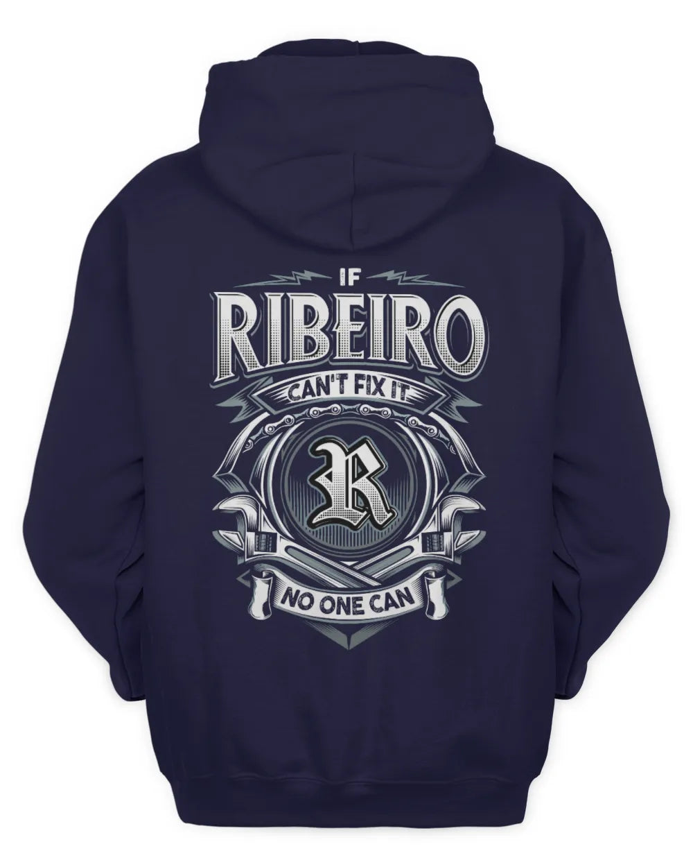 RIBEIRO AP81-K4-626 - Personalized Ahmed Quote Apparel “If Ahmed Can't Fix It, No One Can” - Unisex Hoodie - Navy