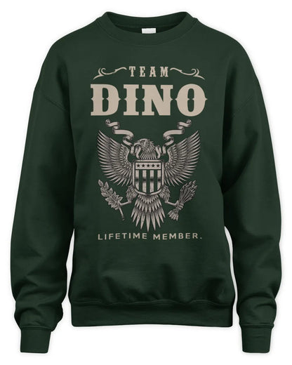 DINO TP06-K82 – Personalized Classic Style Apparel “Team NAME Lifetime Member” - Unisex Sweatshirt - Forest Green