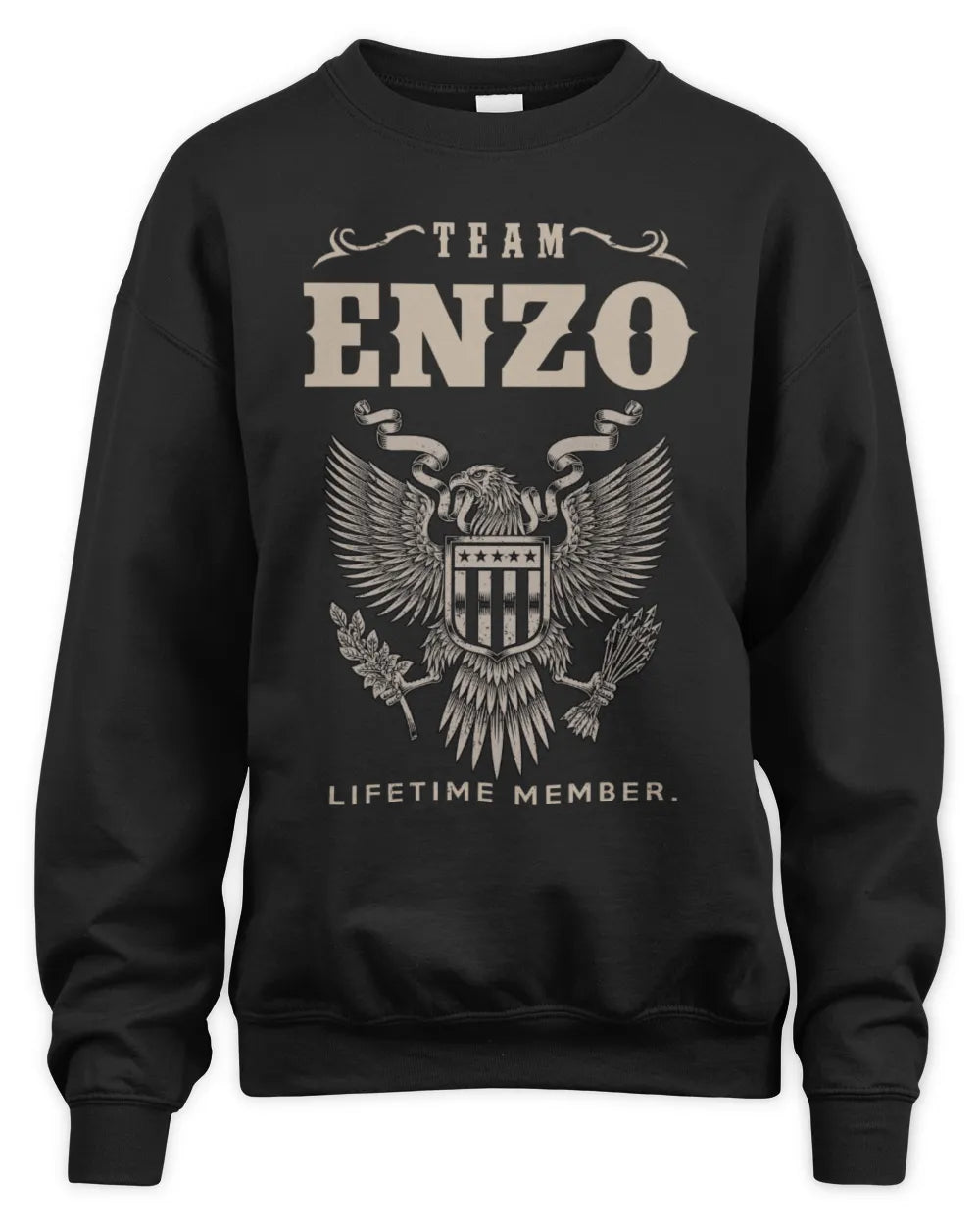 ENZO TP06-K82 – Personalized Classic Style Apparel “Team NAME Lifetime Member” - Unisex Sweatshirt - Black
