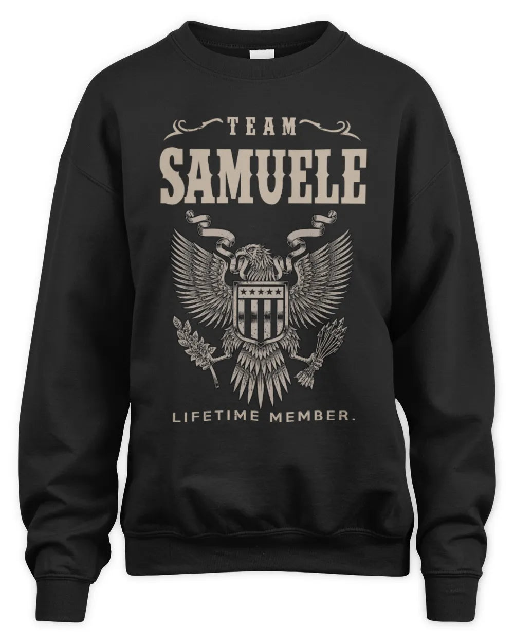 SAMUELE TP06-K82 – Personalized Classic Style Apparel “Team NAME Lifetime Member” - Unisex Sweatshirt - Black