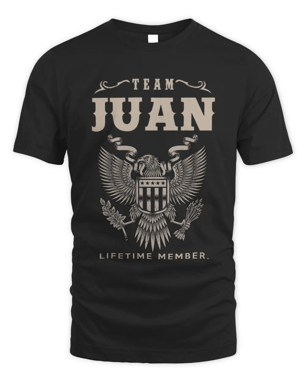 JUAN TP06-K82 – Personalized Classic Style Apparel “Team NAME Lifetime Member” - Unisex Standard T-Shirt - Black