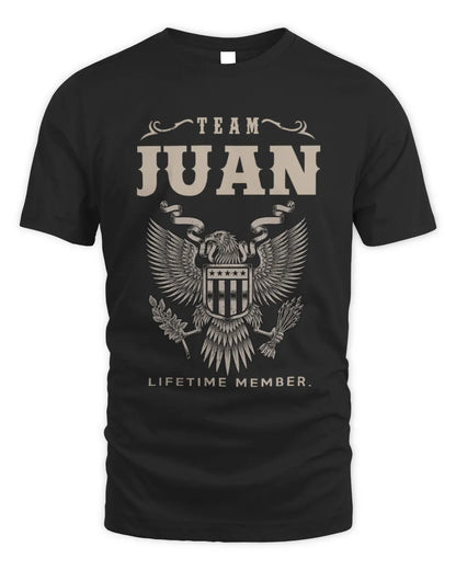 JUAN TP06-K82 – Personalized Classic Style Apparel “Team NAME Lifetime Member” - Unisex Standard T-Shirt - Black