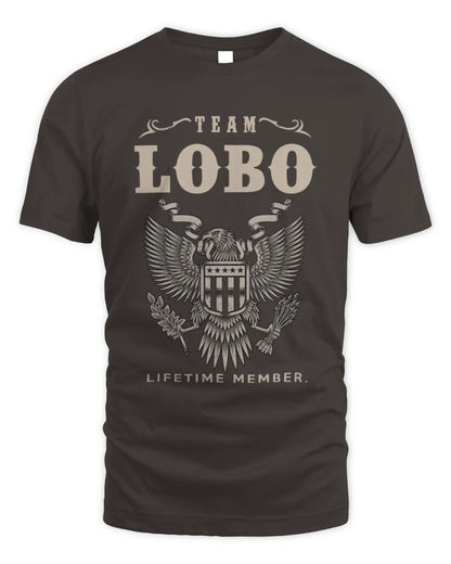 LOBO TP06-K82 – Personalized Classic Style Apparel “Team NAME Lifetime Member” - Unisex Standard T-Shirt - Dark Chocolate