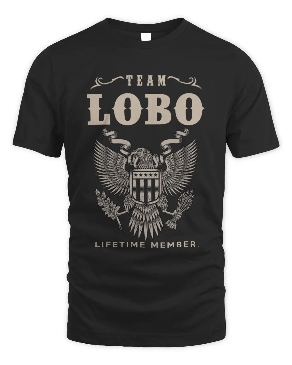 LOBO TP06-K82 – Personalized Classic Style Apparel “Team NAME Lifetime Member” - Unisex Standard T-Shirt - Black