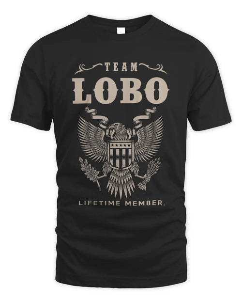 LOBO TP06-K82 – Personalized Classic Style Apparel “Team NAME Lifetime Member” - Unisex Standard T-Shirt - Black