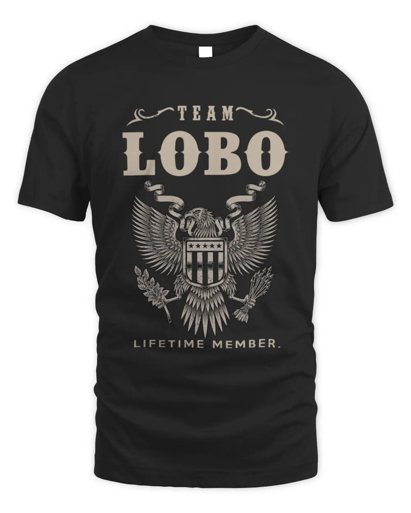 LOBO TP06-K82 – Personalized Classic Style Apparel “Team NAME Lifetime Member” - Unisex Standard T-Shirt - Black