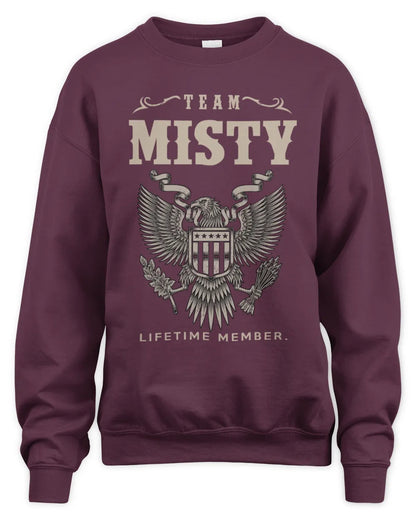 MISTY TP06-K82 – Personalized Classic Style Apparel “Team NAME Lifetime Member” - Unisex Sweatshirt - Maroon