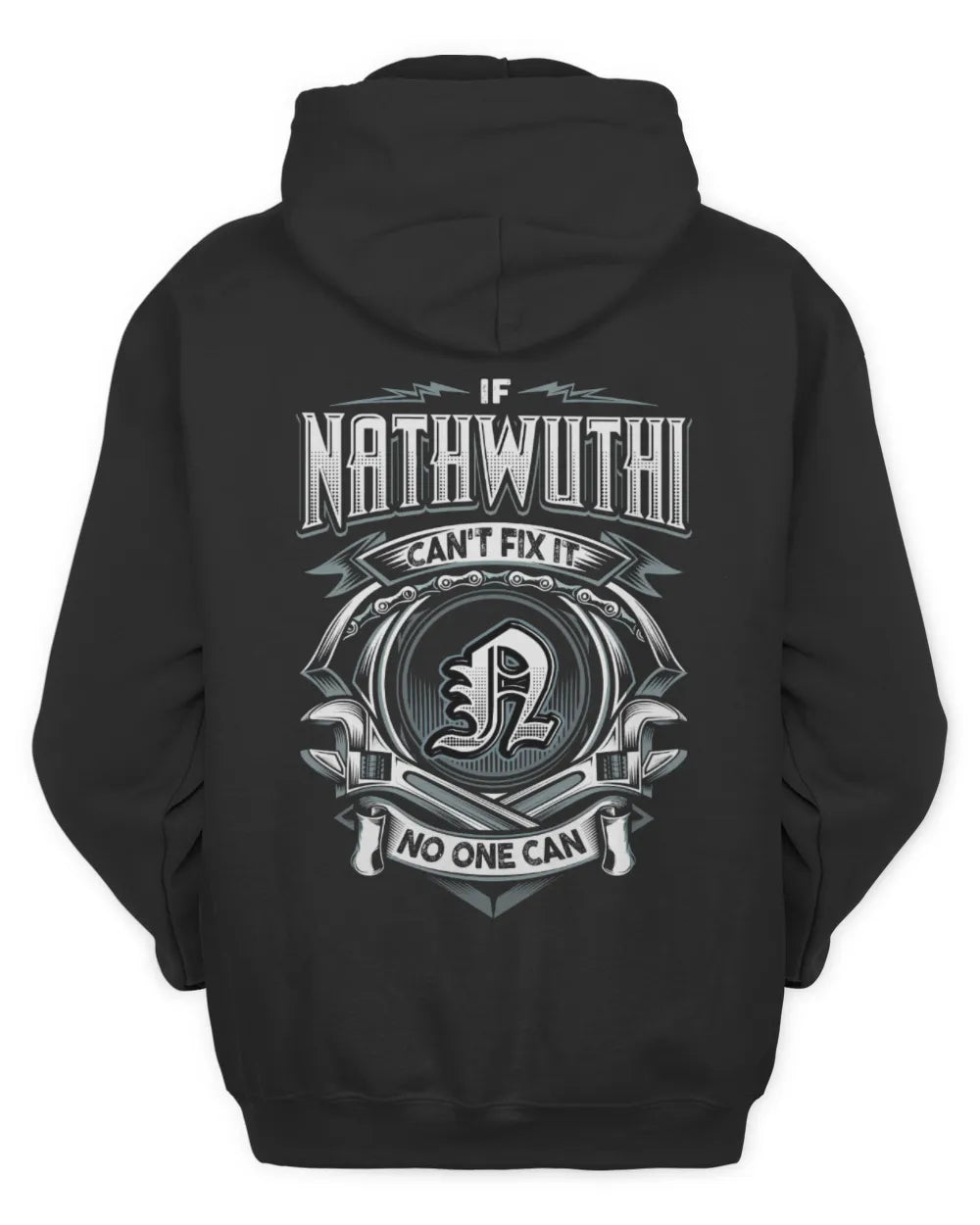 NATHWUTHI AP81-K4-626 - Personalized Ahmed Quote Apparel “If Ahmed Can't Fix It, No One Can” - Unisex Hoodie - Black