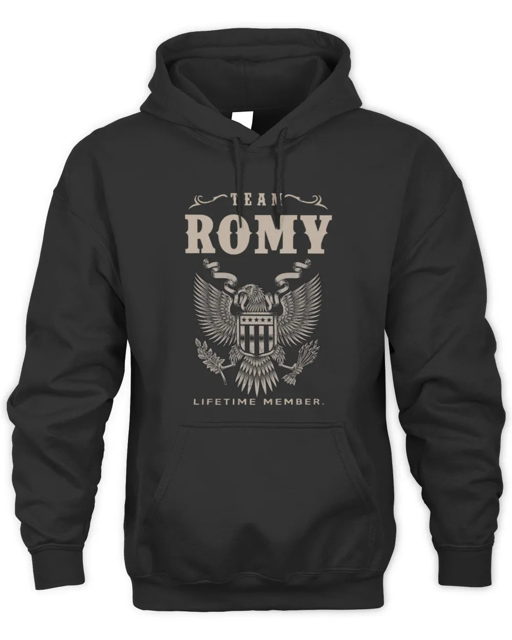 ROMY TP06-K82 – Personalized Classic Style Apparel “Team NAME Lifetime Member” - Unisex Hoodie - Black
