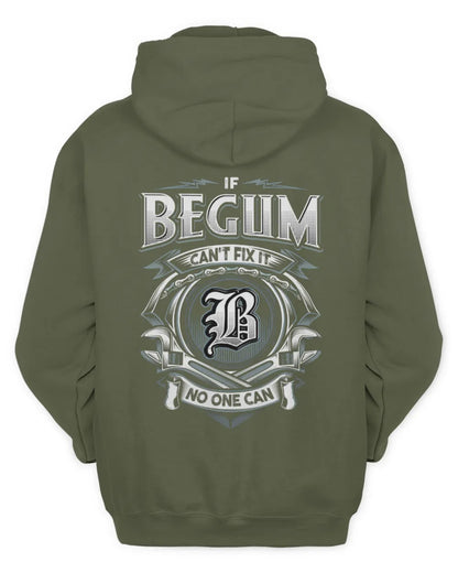 BEGUM AP81-K4-626 - Personalized Ahmed Quote Apparel “If Ahmed Can't Fix It, No One Can” - Unisex Hoodie - Military Green