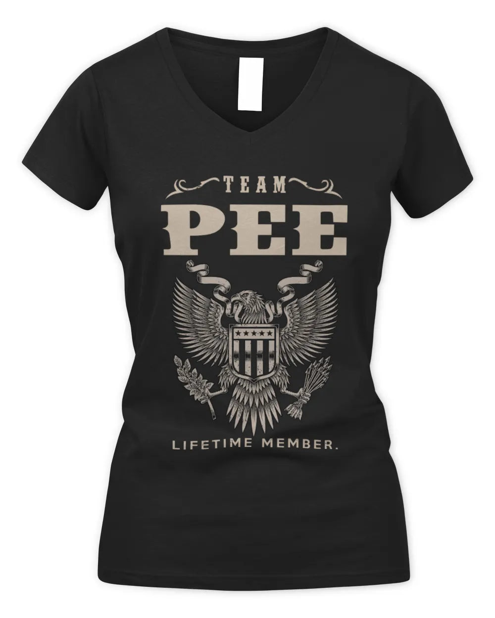 PEE TP06-K82 – Personalized Classic Style Apparel “Team NAME Lifetime Member” - Women's V-Neck T-Shirt - Black