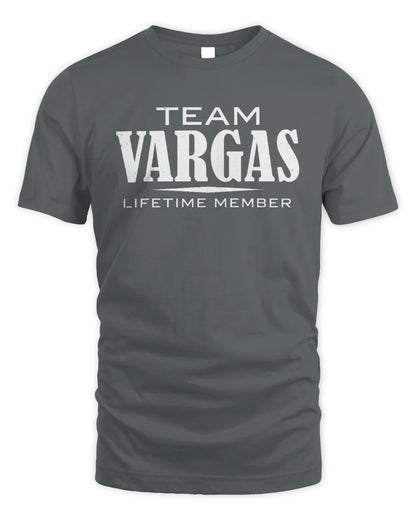 VARGAS BL62-K4-128 - Personalized “Team NAME Lifetime Member” - Unisex Standard T-Shirt - Charcoal