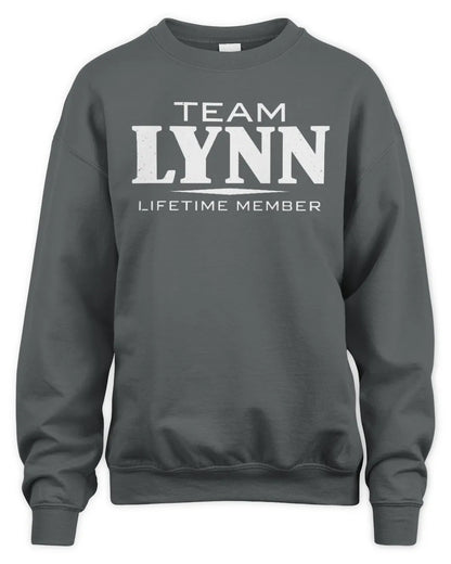 LYNN BL62-K4-128 - Personalized “Team NAME Lifetime Member” - Unisex Sweatshirt - Charcoal
