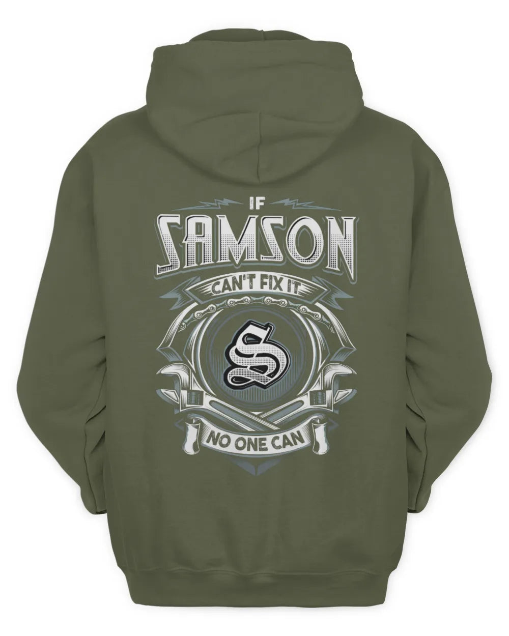 SAMSON AP81-K4-626 - Personalized Ahmed Quote Apparel “If Ahmed Can't Fix It, No One Can” - Unisex Hoodie - Military Green