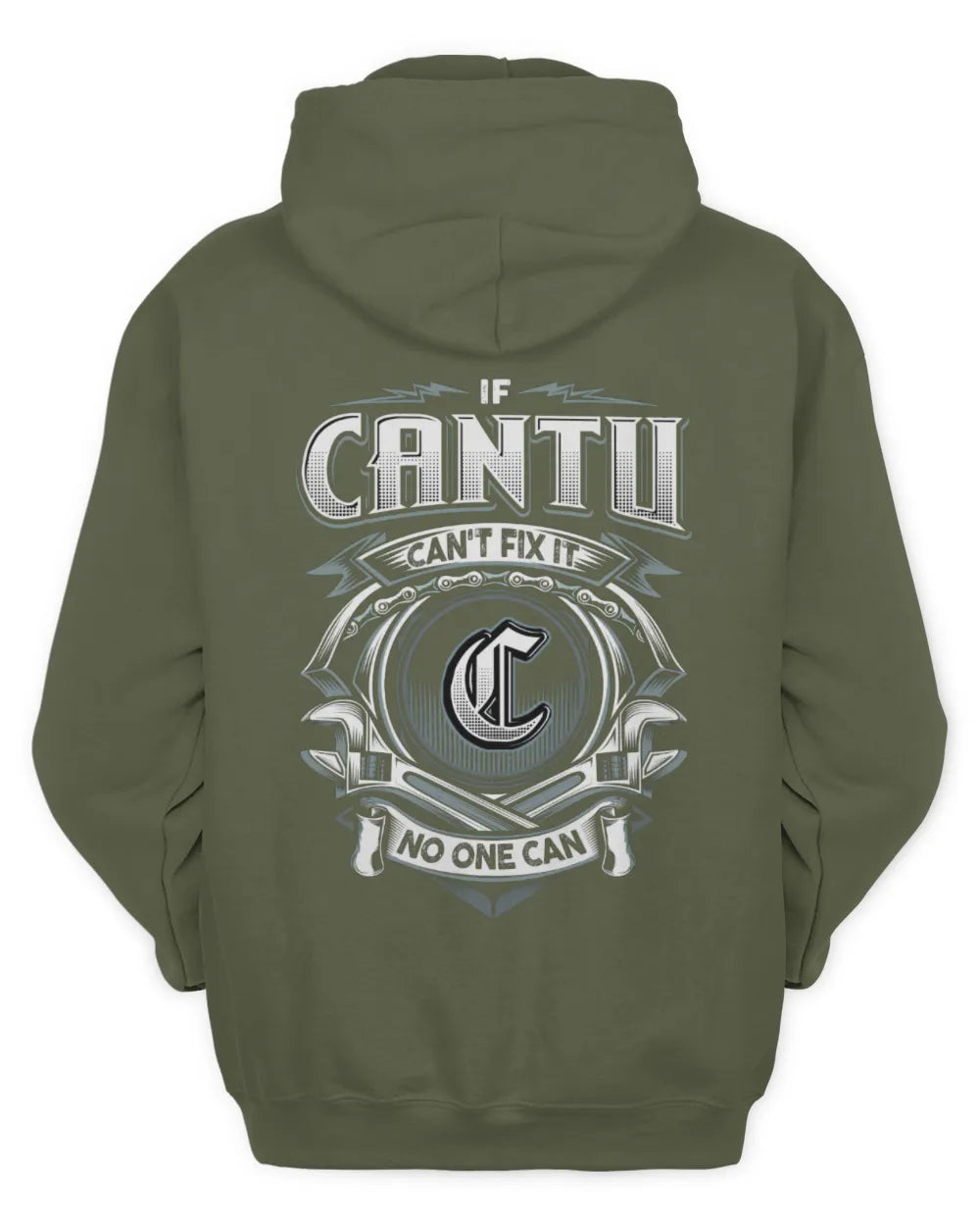 CANTU AP81-K4-626 - Personalized Ahmed Quote Apparel “If Ahmed Can't Fix It, No One Can” - Unisex Hoodie - Military Green