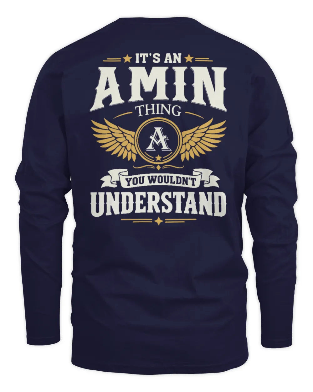 AMIN KT06-M008 It’s a [NAME] Thing – You Wouldn’t Understand | Personalized Vintage T-Shirt - Men's Long Sleeved T-Shirt - Navy