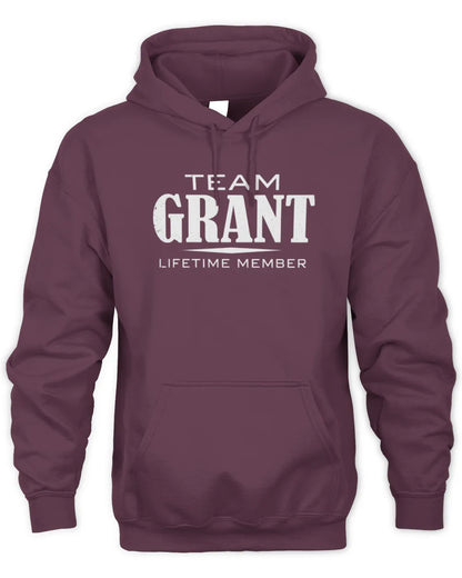 GRANT BL62-K4-128 - Personalized “Team NAME Lifetime Member” - Unisex Hoodie - Maroon