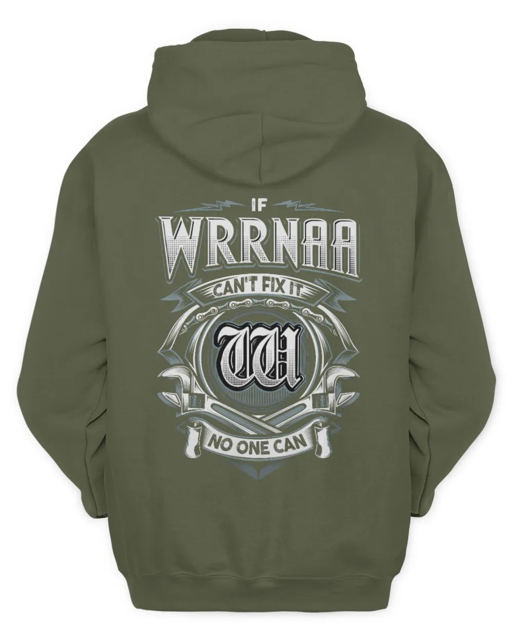 WRRNAA AP81-K4-626 - Personalized Ahmed Quote Apparel “If Ahmed Can't Fix It, No One Can” - Unisex Hoodie - Military Green