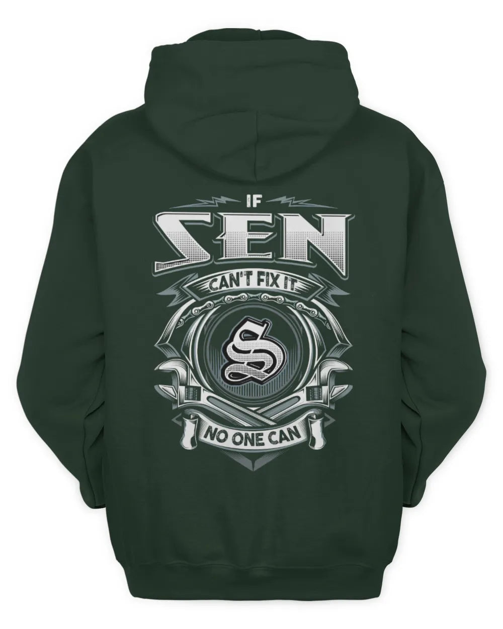 SEN AP81-K4-626 - Personalized Ahmed Quote Apparel “If Ahmed Can't Fix It, No One Can” - Unisex Hoodie - Forest Green