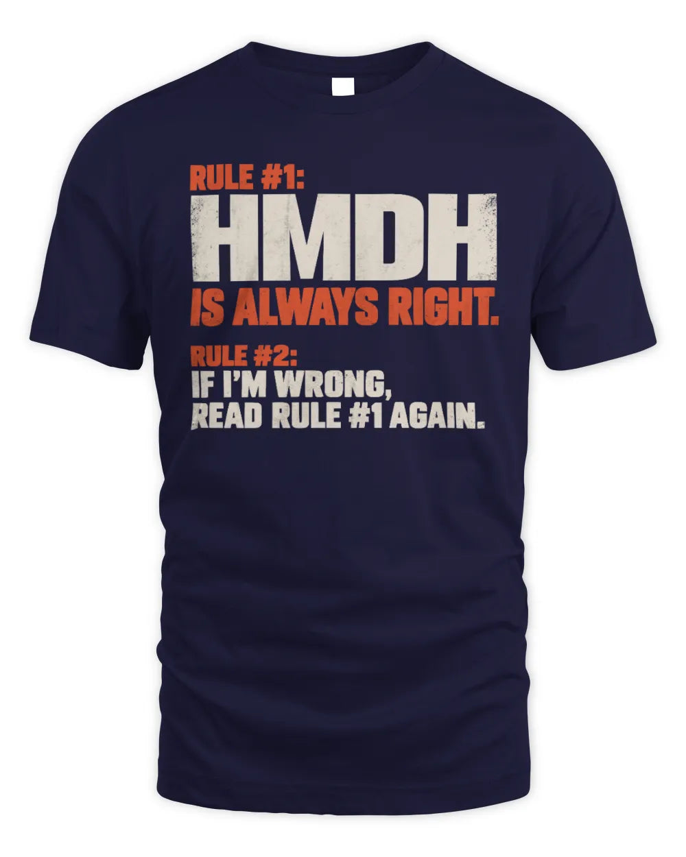 HMDH NP1-H006 
Always Right Personalized Name T-Shirt – Funny Custom Name Shirt - Unisex Standard T-Shirt - Navy