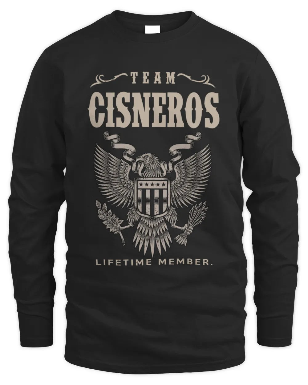 CISNEROS TP06-K82 – Personalized Classic Style Apparel “Team NAME Lifetime Member” - Men's Long Sleeved T-Shirt - Black