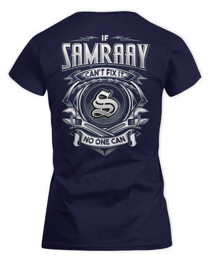 SAMRAAY AP81-K4-626 - Personalized Ahmed Quote Apparel “If Ahmed Can't Fix It, No One Can” - Women's Standard T-Shirt - Navy