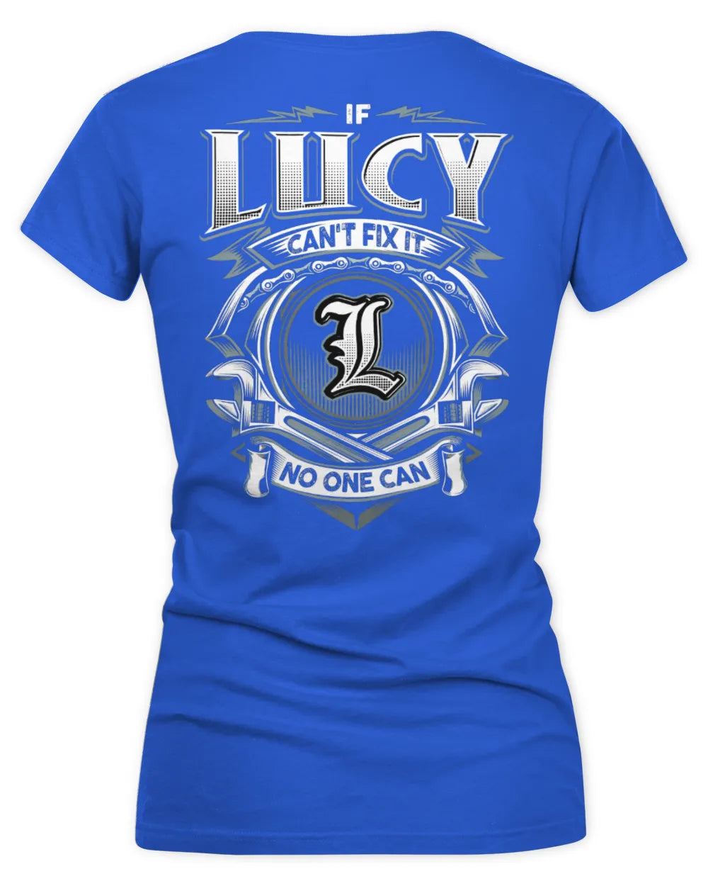 LUCY AP81-K4-626 - Personalized Ahmed Quote Apparel “If Ahmed Can't Fix It, No One Can” - Women's V-Neck T-Shirt - Royal