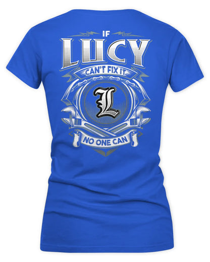 LUCY AP81-K4-626 - Personalized Ahmed Quote Apparel “If Ahmed Can't Fix It, No One Can” - Women's V-Neck T-Shirt - Royal