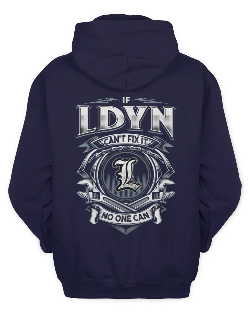 LDYN AP81-K4-626 - Personalized Ahmed Quote Apparel “If Ahmed Can't Fix It, No One Can” - Unisex Hoodie - Navy